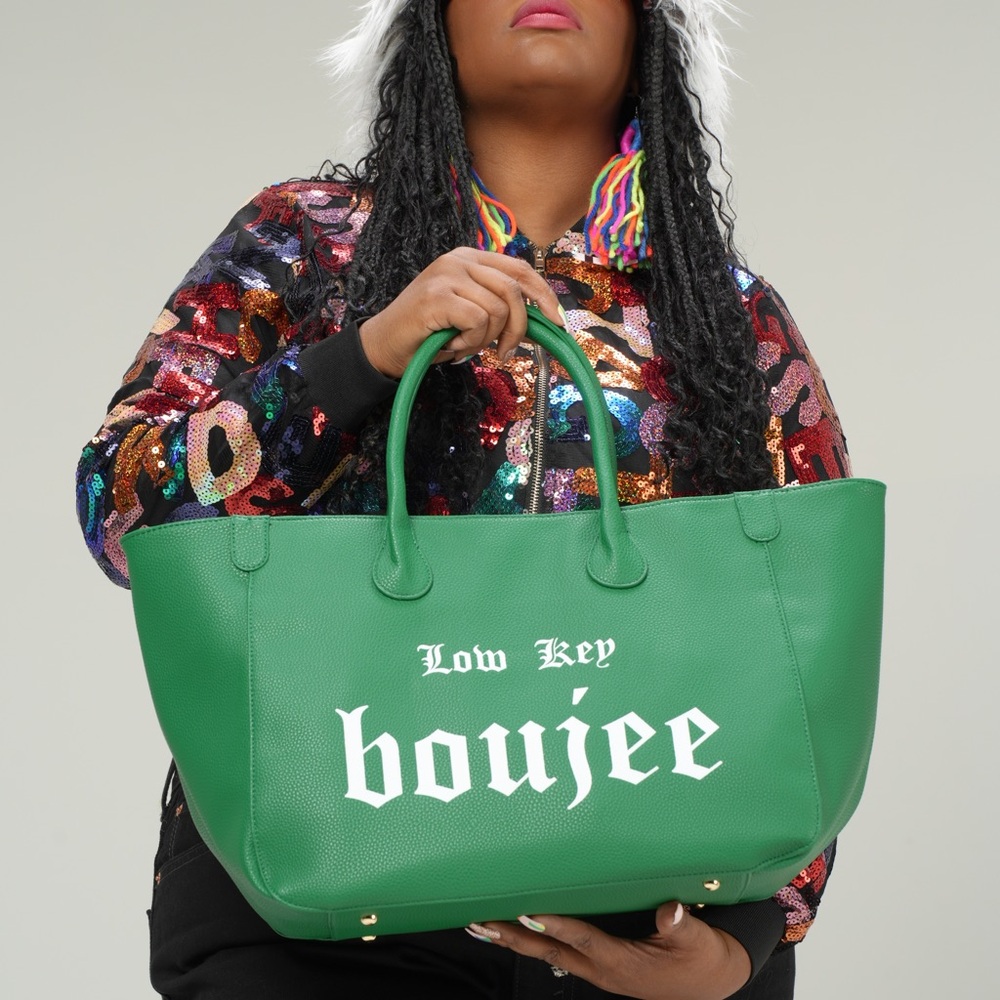 Low Key Boujee Vegan Tote - Green